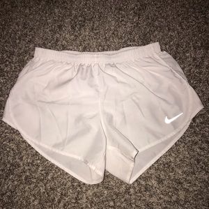 White Nike Running Shorts Medium